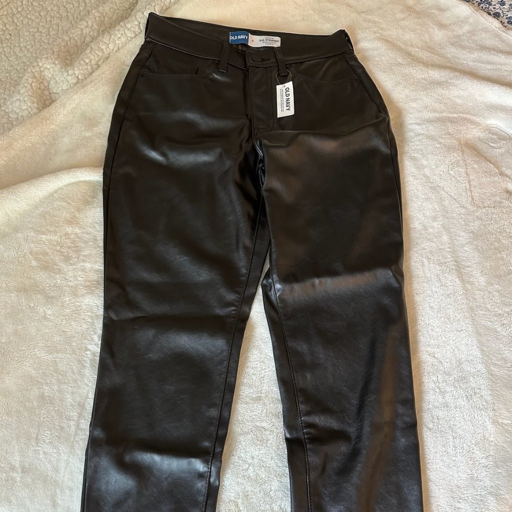 Old Navy Straight Leather Pants